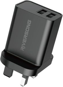 Riversong Powerkub QC 2 Port QC 3.0 Wall Charger, Black