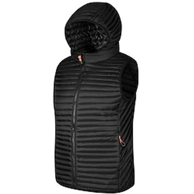 Men's Puffer Vest Quilted Vest Outdoor Daily Wear Vacation Going out Fashion Basic Fall  Winter Zipper Pocket Polyester Warm Plain Zipper Hooded Regular Fit Black Green Dark Blue Beige Vest Lightinthebox