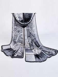 Gauze Plaid Abstract Print Scarves