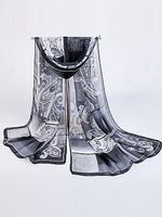Gauze Plaid Abstract Print Scarves - thumbnail
