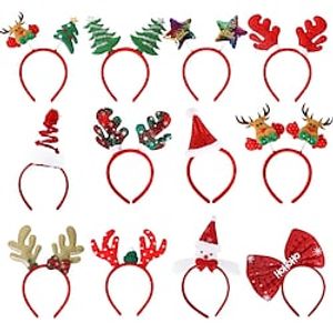 Christmas Headband Santa Claus Elk Xmas Snowman Headdress Hair Hoop Kids Adults Favor Christmas Decoration For Home 2023 Navidad 4PCS Lightinthebox