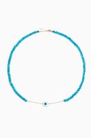 Turquoise Beads Choker with Eye in 18kt Yellow Gold - thumbnail