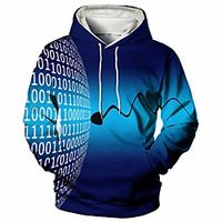 Men's Pullover Hoodie Sweatshirt Graphic Number Casual Daily Weekend 3D Print Casual Hoodies Sweatshirts  Royal Blue Lightinthebox - thumbnail