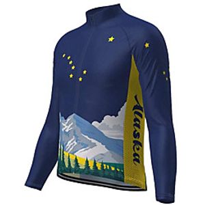 21Grams Men's Long Sleeve Cycling Jersey Spandex Polyester Dark Navy Bike Jersey Top Mountain Bike MTB Road Bike Cycling Quick Dry Moisture Wicking Breathable Sports Clothing Apparel  Athleisure Lightinthebox