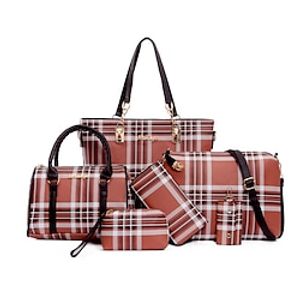Women's Bag Set PU Leather Daily Large Capacity Anti-Dust Multi Carry Geometric Black Yellow Red Lightinthebox