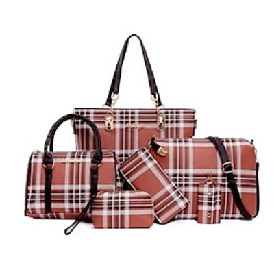 Women's Bag Set PU Leather Daily Large Capacity Anti-Dust Multi Carry Geometric Black Yellow Red Lightinthebox Women's Bag Set PU Leather Daily Large Capacity Anti-Dust Multi Carry Geometric Black Yellow Red Lightinthebox