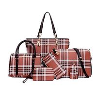 Women's Bag Set PU Leather Daily Large Capacity Anti-Dust Multi Carry Geometric Black Yellow Red Lightinthebox
