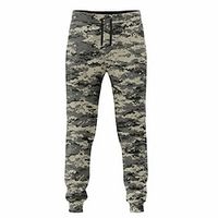 Camouflage Camo  Camouflage Warm Casual Men's 3D Print Fleece Pants Sweatpants Joggers Outdoor Street Casual Daily Polyester Fleece Lined Dark Green Green S M L Mid Waist Elasticity Pants Lightinthebox - thumbnail