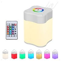 Portable Night Light 7-Color Changing USB Charging Remote Control Adjustable Touch Sensor Environment Light Dormitory Bedroom Bedside Table Light Holiday Party Decoration Light Lightinthebox