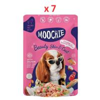 Moochie Dog Food Casserole With Salmon, Beauty Skin & Coat Pouch 85G (Pack Of 7)