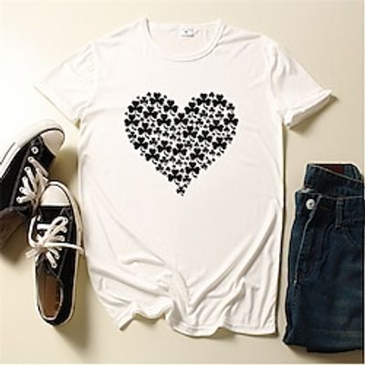 Heart Fashion Outdoor Casual Men's 3D Print T shirt Tee Sports Outdoor Holiday Festival Valentine's Day T shirt Black White Yellow Short Sleeve Crew Neck Shirt Spring  Summer Clothing Apparel S M L Lightinthebox