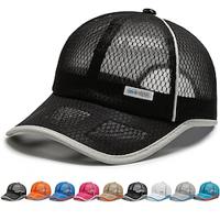 Men's Baseball Cap Sun Hat Trucker Hat Mesh Cap Black White Polyester Mesh Fashion Casual Street Daily Plain Adjustable Sunscreen Breathable Lightinthebox