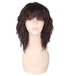 Synthetic Wig kinky Straight Loose Curl With Bangs Wig Short Dark Brown Synthetic Hair 14 inch Women's Fashionable Design Easy to Carry Comfortable Brown miniinthebox
