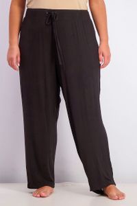 Womens Plus Size Ribbed Knit Pajama Pants  Classic Black