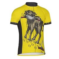 21Grams Men's Cycling Jersey Short Sleeve Bike Top with 3 Rear Pockets Mountain Bike MTB Road Bike Cycling Breathable Moisture Wicking Reflective Strips Back Pocket Yellow Animal Spandex Sports Lightinthebox - thumbnail