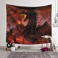 Fire Dragon Large Wall Tapestry Art Decor Blanket Dinosaur Curtain Hanging Home Bedroom Living Room Decoration and Fantasy and Novelty miniinthebox - thumbnail