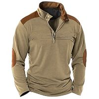 Men's Tee Top Color Block Standing Collar Street Vacation Long Sleeve Clothing Apparel Fashion Designer Basic Lightinthebox - thumbnail