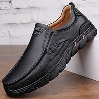 Men's Oxfords Retro Walking Casual Daily Leather Comfortable Booties / Ankle Boots Loafer Black Yellow Spring Fall Lightinthebox