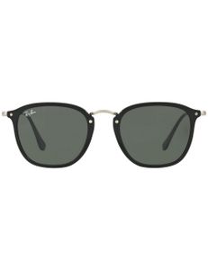 Square Sunglasses with Metal Bridge - Black / Classic Green G15