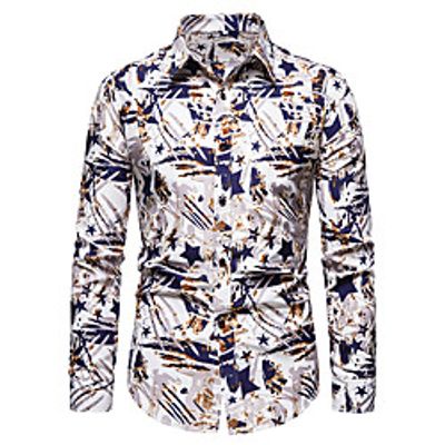 Men's Shirt Graphic Long Sleeve Casual Tops Simple Blue Wine miniinthebox