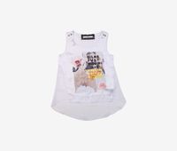 Kids Girls Graphic Print Top  White - thumbnail