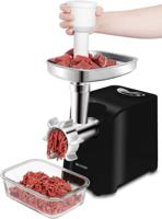 Sharp 2200Watt 3 Disc Meat Mincer, Grinder, Sausage, Kebab Maker Blade With Reverse Function, Black-Silver - EG-PL41-K3