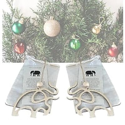 Elephant Ornament,Sisterhood and Friendship Elephant Ornament,Wooden Elephant Tribe Christmas Ornament,with Story and Bag miniinthebox