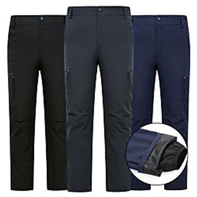 Men's Hiking Pants Trousers Softshell Pants Winter Outdoor Thermal Warm Windproof Fleece Lining Detachable Fleece Zipper Pocket Elastic Waist Gray Black Navy Blue XXS XS S M L  Multi Pockets Lightinthebox