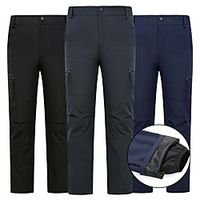Men's Hiking Pants Trousers Softshell Pants Winter Outdoor Thermal Warm Windproof Fleece Lining Detachable Fleece Zipper Pocket Elastic Waist Gray Black Navy Blue XXS XS S M L  Multi Pockets Lightinthebox - thumbnail