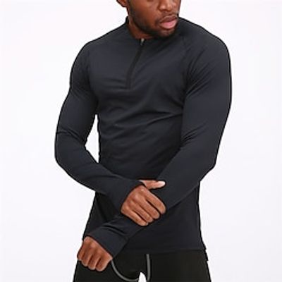 Men's T shirt Tee Gym Shirt Compression Shirt Training Shirt Workout Shirts Quarter Zip Long Sleeve Training Sports Outdoor Casual Daily Fitness Gym Quick dry High Stretch Sweat wicking Breathable Lightinthebox Men's T shirt Tee Gym Shirt Compression Shirt Training Shirt Workout Shirts Quarter Zip Long Sleeve Training Sports Outdoor Casual Daily Fitness Gym Quick dry High Stretch Sweat wicking Breathable Lightinthebox