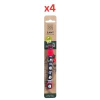 M-Pets Zany Cat Eco Collar Red & Black (Pack of 4)