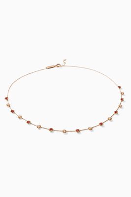 Salasil Necklace with Diamond & Ruby in 18kt Rose Gold