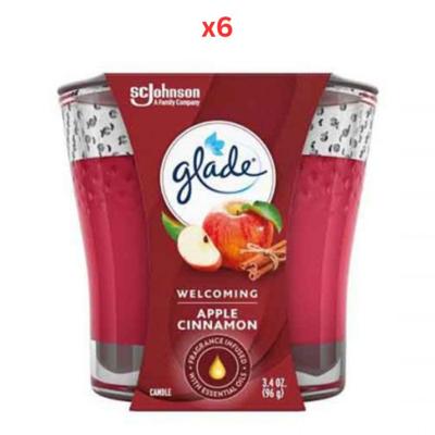 Glade Candle Apple & Cinnamon 3.4Oz Pack Of 6 Glade Candle Apple & Cinnamon 3.4Oz Pack Of 6