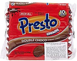 Jack And Jill Presto Cream Double Chocolate10X30Gm