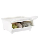 Keyway 2 Doors Stackable White Storage Bin - 38L