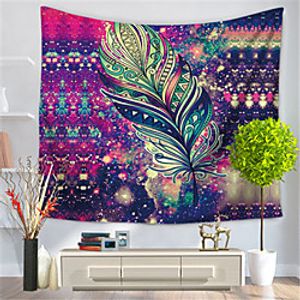 Wall Tapestry Art Decor Blanket Curtain Hanging Home Bedroom Living Room Decoration Polyester Feather Lightinthebox