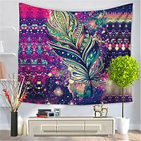Wall Tapestry Art Decor Blanket Curtain Hanging Home Bedroom Living Room Decoration Polyester Feather Lightinthebox - thumbnail