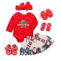 girl's dresses baby kids christmas clothing set born girl three romper tutu dress party outfit costume 0 3 6 9 18 months Lightinthebox - thumbnail