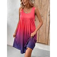 Women's Casual Dress Tank Dress Ombre Print U Neck Mini Dress Streetwear Street Holiday Sleeveless Regular Fit Purple Summer S M L XL 2XL Lightinthebox