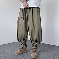 Men's Cargo Pants Cargo Trousers Baggy Techwear Pocket Plain Comfort Breathable Outdoor Daily Going out Cotton Blend Fashion Casual Gray Green Black Lightinthebox - thumbnail