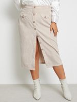 YOINS Plus Size Front Button Slit Hem Skirt - thumbnail