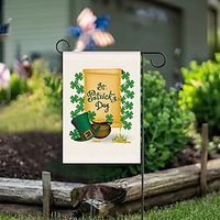 Saint Patrick Day Garden Flag 12x18Inch Outdoor Decorations Welcome Garden Patio Flag Lucky Clover Yard Gnomes Rainbow Flag Double Sided Holiday Outdoor Flags 1pc Lightinthebox - thumbnail
