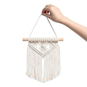 1pc Mini Macrame Wall Hanging Cute Boho Decoration Car Ornaments Woven Art Decor for Nursery Bathroom Bedroom Living Room Dorm Home Idea Gift Lightinthebox