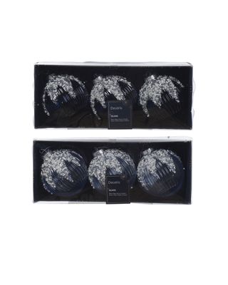 Kaemingk Decoris Bauble Glass Transparent with Beads, Pearl & Sequins On Top Assorted 1 Piece