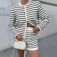 Elegant Retro Vintage 1970s Outfits Shorts Knitted Cardigans Sweaters Women's Cosplay Costume Casual Daily Lightinthebox - thumbnail