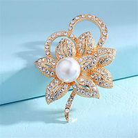 Women's Brooches Classic Flower Fashion Imitation Pearl Brooch Jewelry Silver Gold For Gift Date Festival miniinthebox - thumbnail