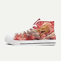 Women's Sneakers Print Shoes Animal Print Canvas Shoes New Year Daily Animal Patterned Flat Heel Fashion Classic Casual Canvas Lace-up Pink Red Orange Lightinthebox - thumbnail