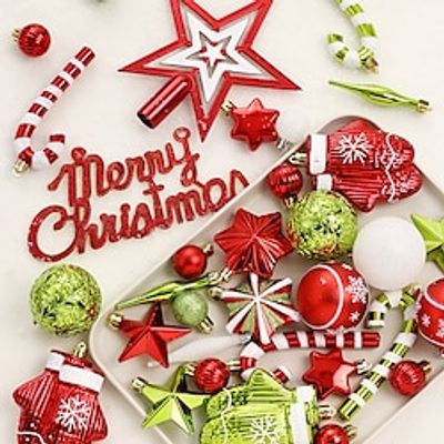 Christmas Decorations 70pcs Painted Tree Top Star Christmas Ball Set Decorations Christmas Tree Decoration Pendants Lightinthebox