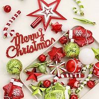 Christmas Decorations 70pcs Painted Tree Top Star Christmas Ball Set Decorations Christmas Tree Decoration Pendants Lightinthebox - thumbnail