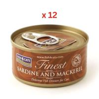 Fish4Cats Finest Sardine with Mackerel Wet Cat Food 70g Pack Of 12